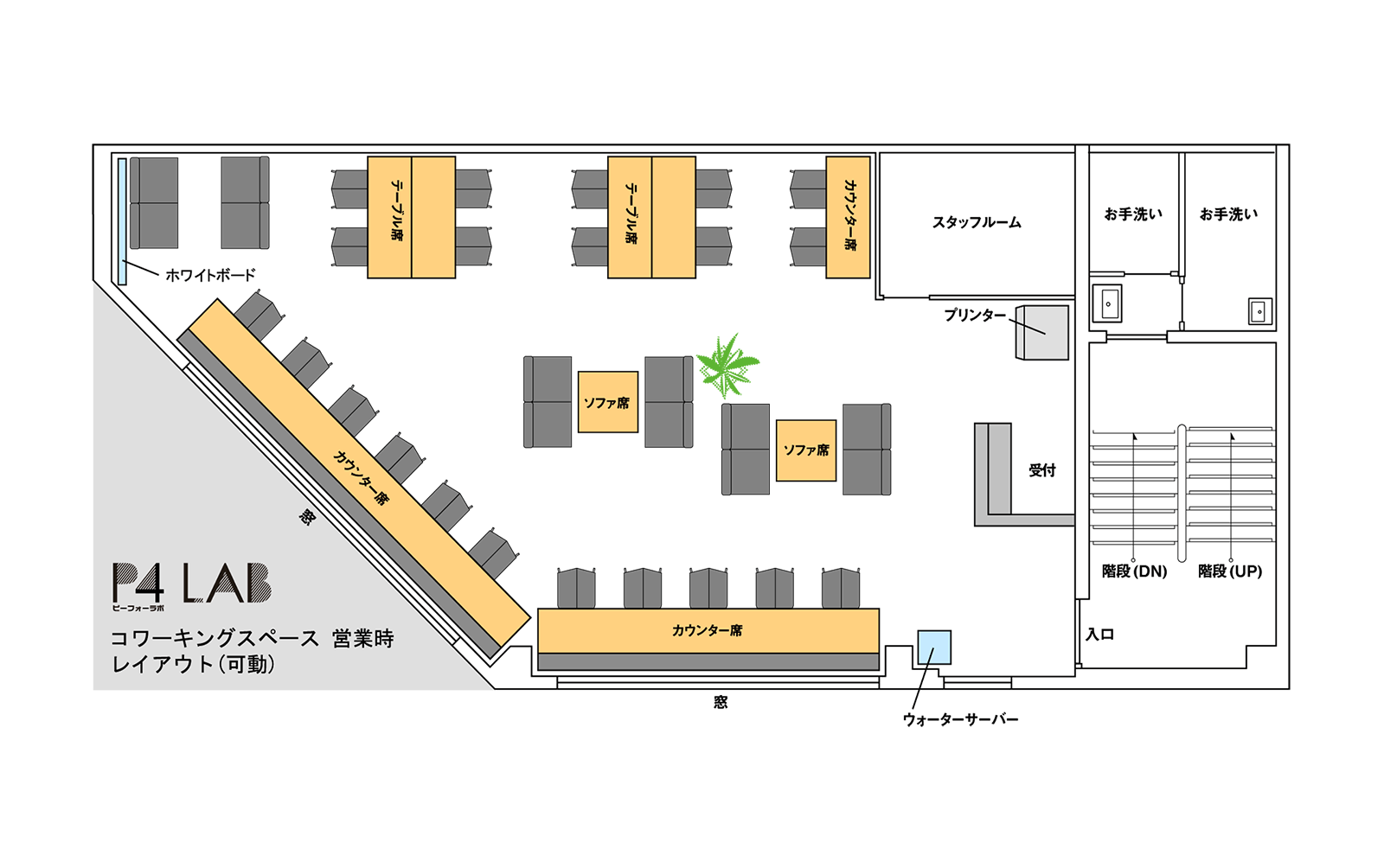 P4 LAB コワーキングスペース レイアウト